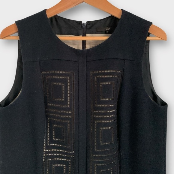 Tibi Black Geometric Cutout Sheath Dress - Picture 3 of 7
